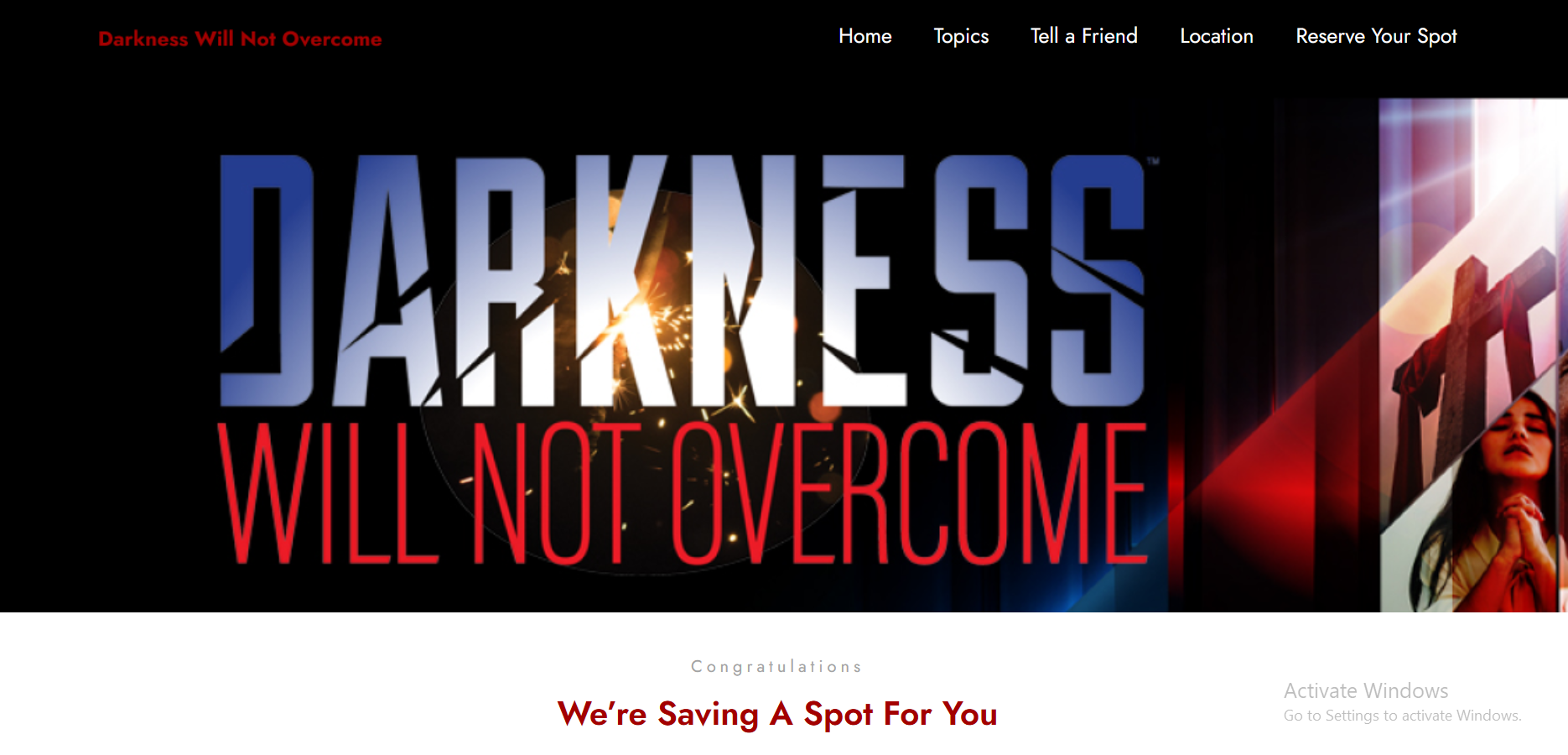 Darkness Will Not Overcome – Church Website